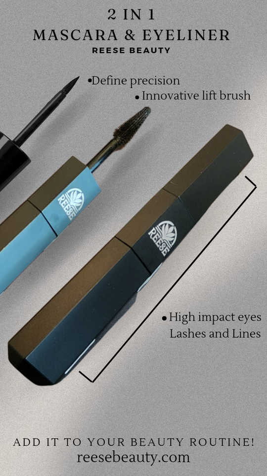 2-in-1 Mascara & Eyeliner - Bold Volume, Precise Lines - All Day Wear, Smudge-Proof, Waterproof - Perfect for Glam Look