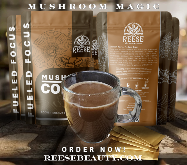 Fueled Focus Organic Mushroom Coffee - Reishi, Lion’s Mane, Cordyceps, Shiitake, Turkey Tail - Stress Relief, Brain Health, Calm, Energy, Vitality