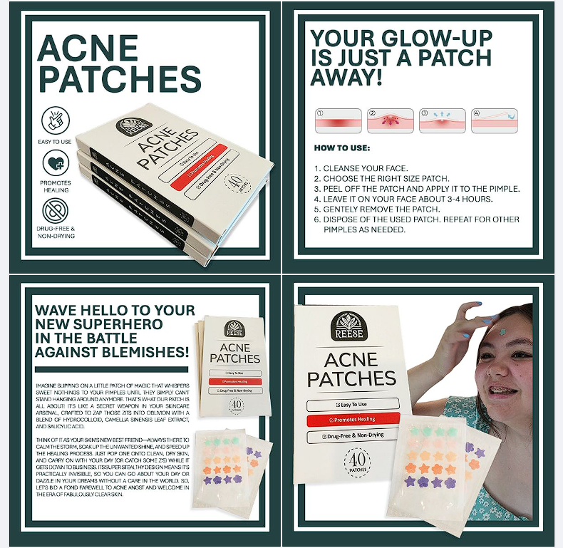 Clear Skin Acne Patches - 40 Patches/Box - Fast Healing, Invisible, Hydrocolloid Treatment - Blemish Control, Overnight Results