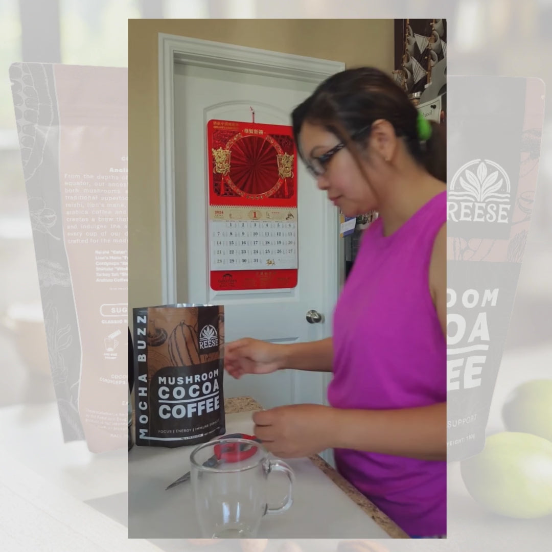 Load video: Organic Mushroom Cocoa Coffee