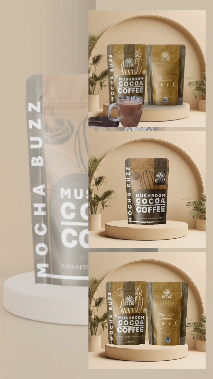 Load video: Organic Mushroom Cocoa Coffee